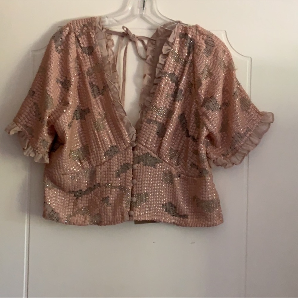 Anthologies Sequin V-Neck Alluring & Stylish Top - Picture 6 of 8